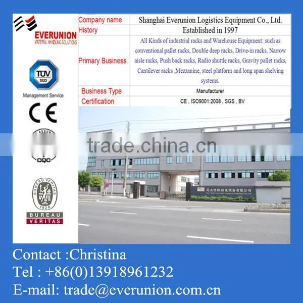 industrial china push back pallet rack