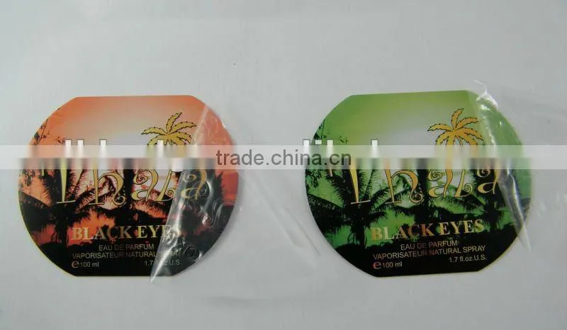 embossed Metallic purfume bottle label