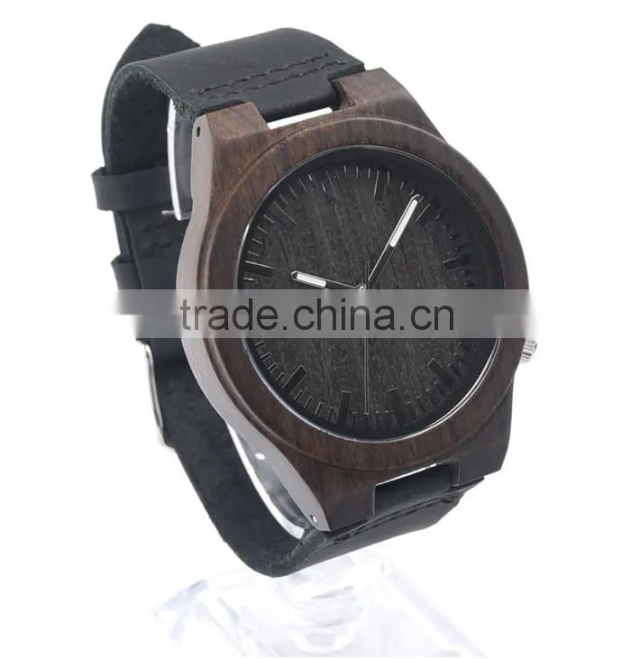 Eco-friendly handmade genuine men wrist watch sandalwood quartz watches