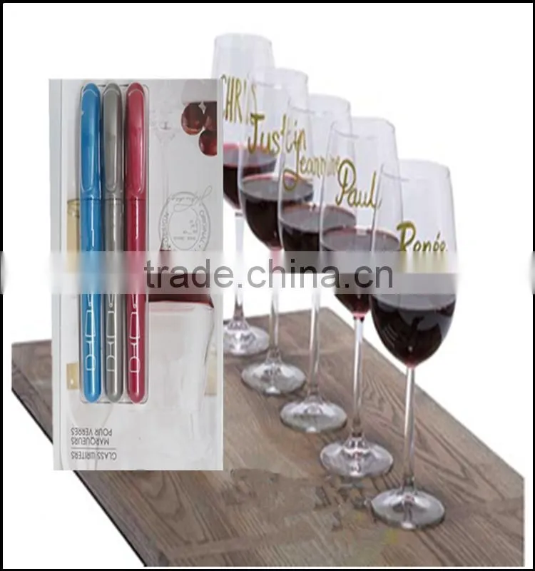 Multi-colors Available Party Use Wine Glass Writer No Smearing And Fast Dry Ink