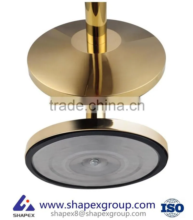 2pcs Ball Top Titanium Finish Crowd Control Stanchions Velvet Rope Barrier 22lbs