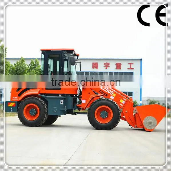 80HP chinese wheel loader TL2500 tractor front end wheel loader for multi use