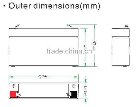 High performance 6v2.3ah sealed vrla battery power accumulator