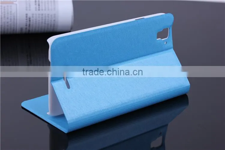 Ice Silk Pattern Wholesale Ultra Leather Flip Case for Coolpad Note , Mobile Phone Case for Coolpad8670 with Card Slot and Stand