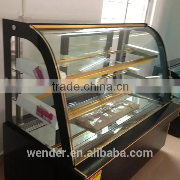 1.2Meter arc style golden frame commercial cake display cooler