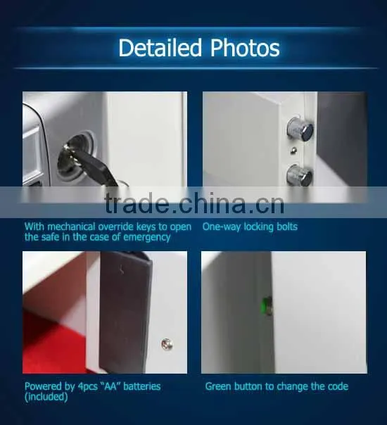Strong coffer with knob and electronic panel