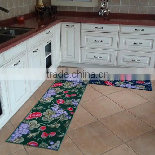 flower&fruits pattern anti-slip kitchen rugs floor prevent mat