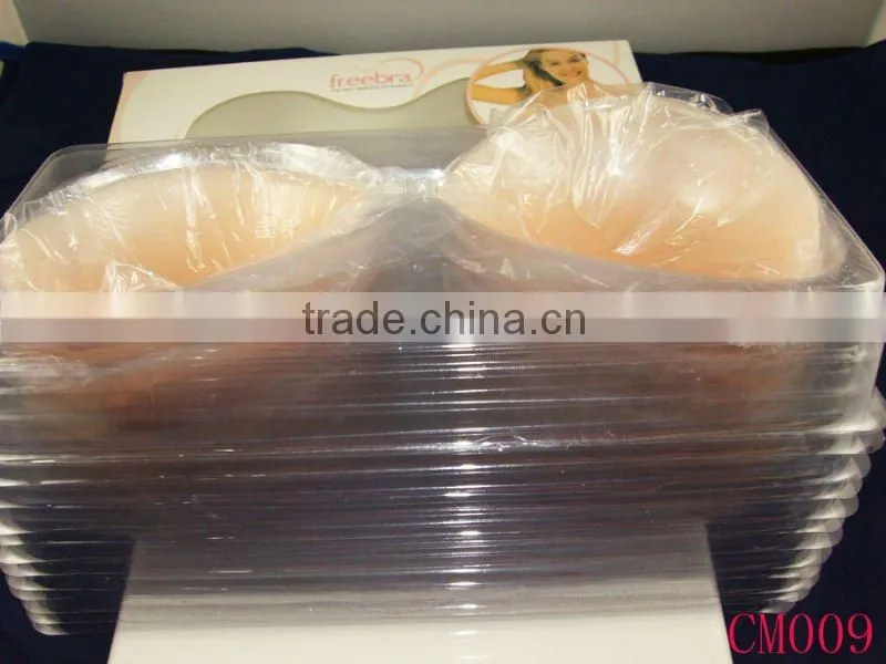Thin silicone bra with glue