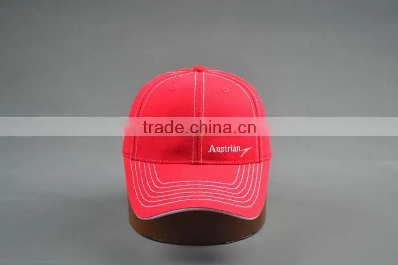 Red promotional baseball caps