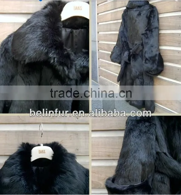 High QualityKorean Style Fur Coat Women Real Rabbit Fur Jacket