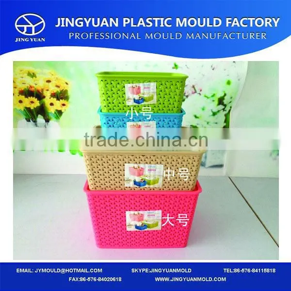 New design plastic rectangle wicker basket mould