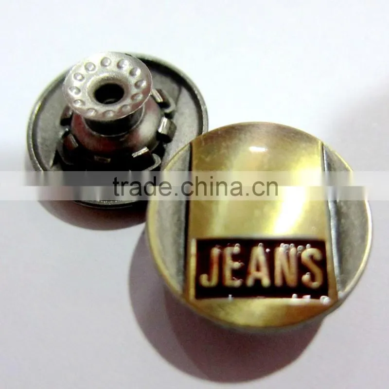 brush brass color jeans button for man jeans