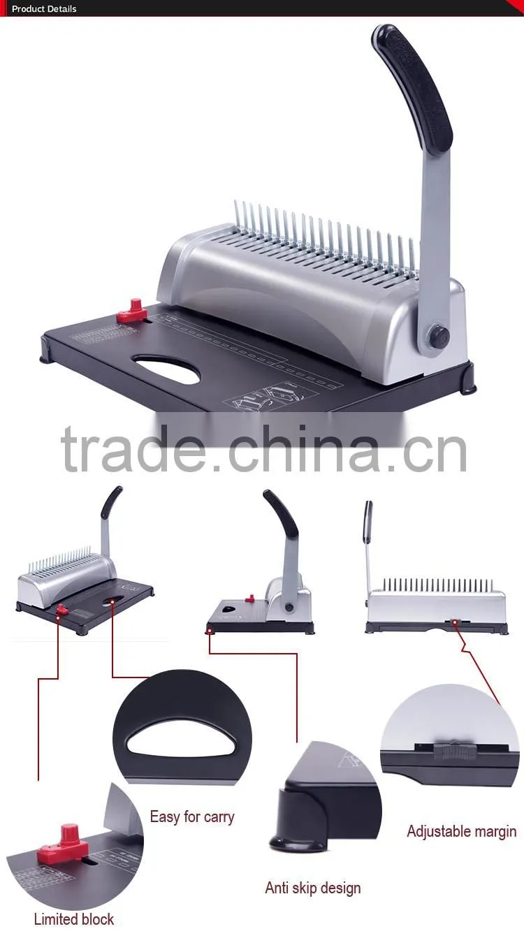 factory price Steel A4 Book Plastic Comb punch binding