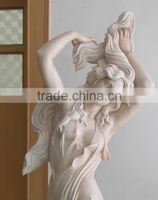 Hand Carved Marble Beautiful Dancing Girl Statue