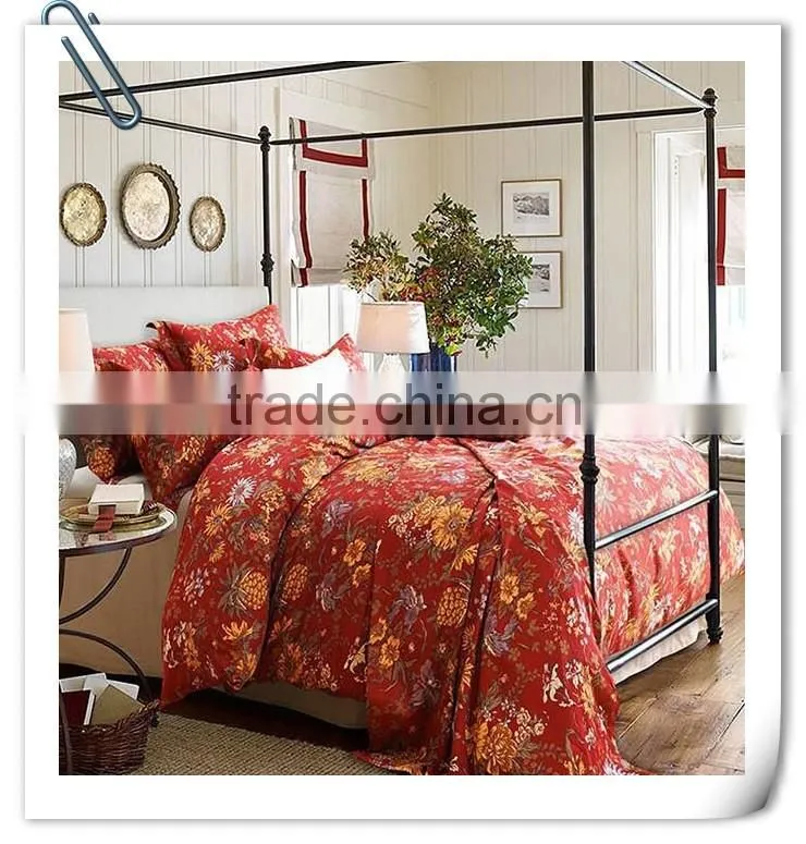 100% polyester 3d printed textile fabric with big flowers bedsheet of china