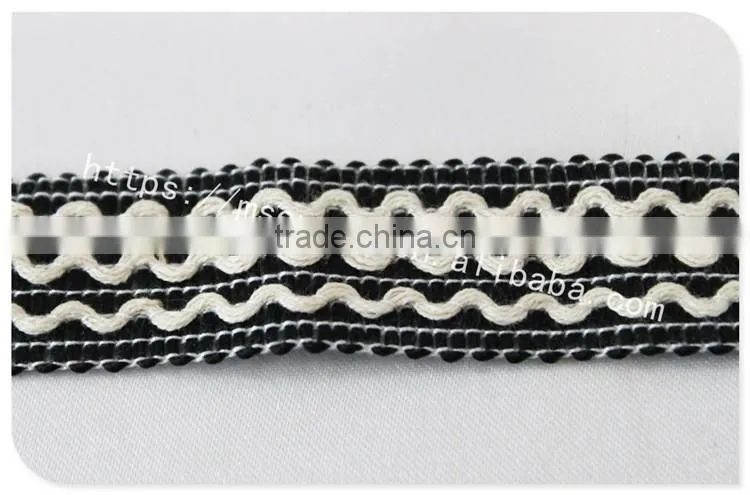 High qualoity 2cm width wave embroidery elastic webbing wholesale