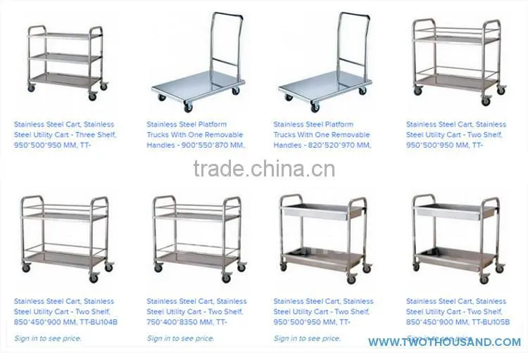 2017 TWOTHOUSAND Hot Carts With Wheels TT-BU105B Two Shelf Stainless Steel Meat Cart