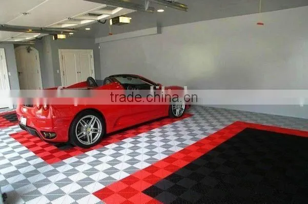 2016 new anti slip Plastic Vinyl Puzzled Interlocked garage matten
