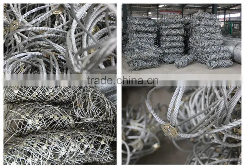 flexible woven rope mesh weaving cable netting slope protected wire mesh