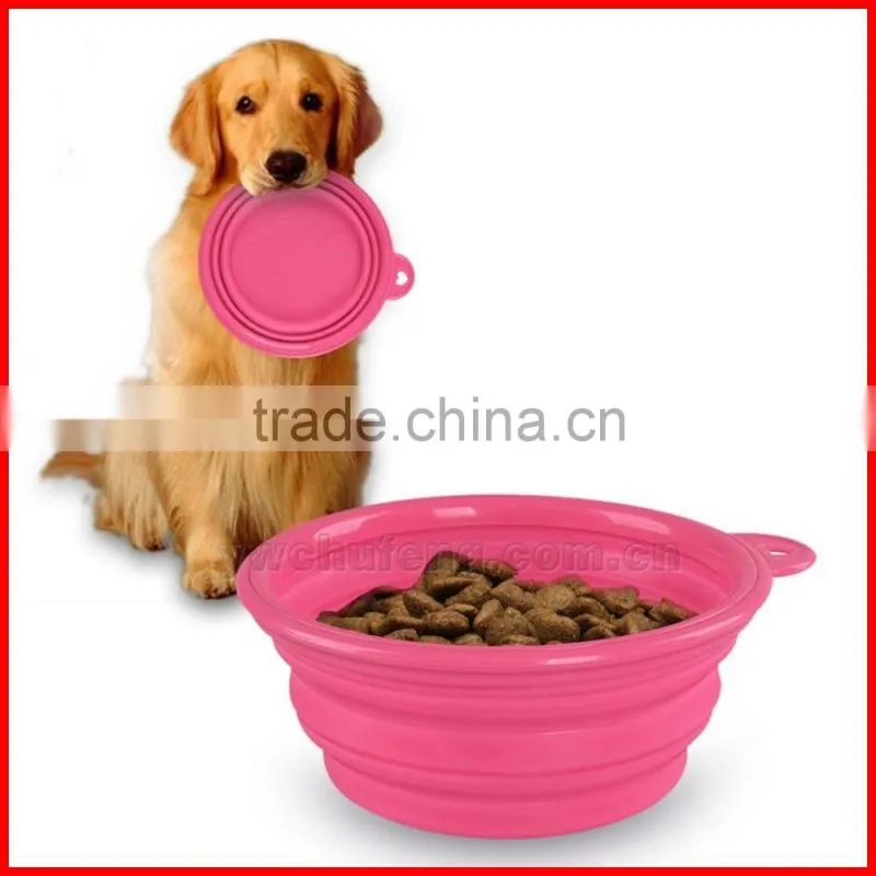Cute Pet Dog Cat Silicone Collapsible Travel Bowl Dish Feeding Water Feeder New
