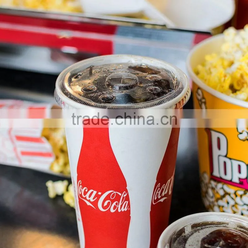 Disposable Flat Plastic Cup Lid with Straw Slot and Identification Buttons