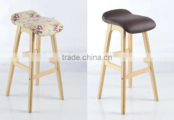 2015 antique wood and fabric high bar chair BAR00001