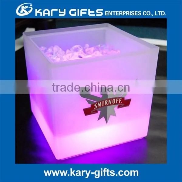 Cheap battery operated led ice bucket party cooler for 2 bottles