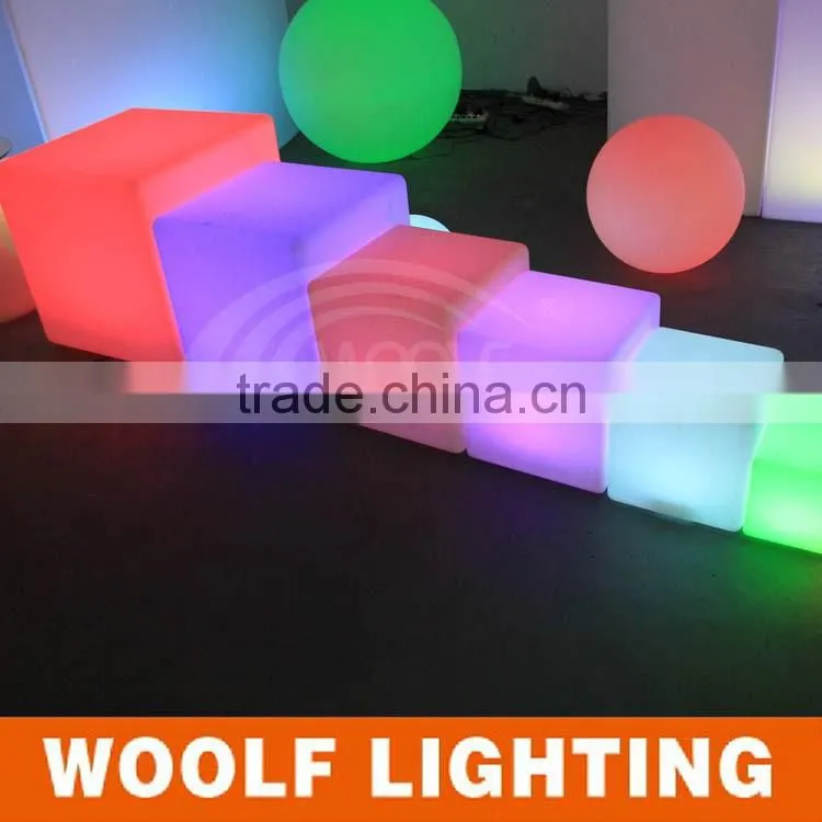 Modern Brief Design Rechargeable Luminous LED Lighting Cube Chair Cube Seat