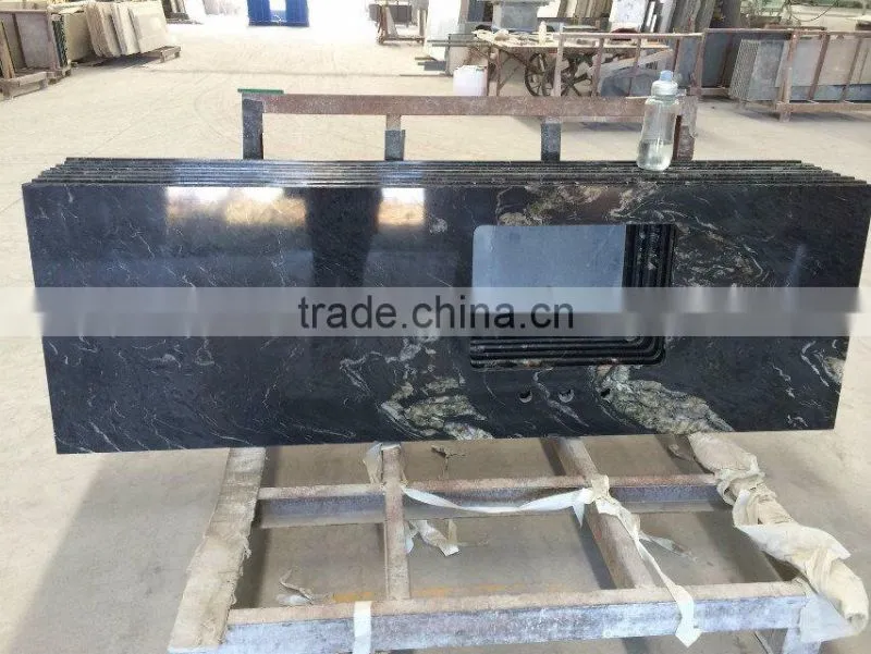 Cosmic black granite slabs for countertop