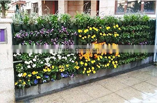 Vertical Garden Systems,Living Wall Planter Vertical Herb Garden Hanging Flower Pot 64 Pockets Decoration