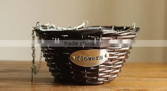 handmade antique wicker wall hanging plant basket flower hanging plant basket for sale