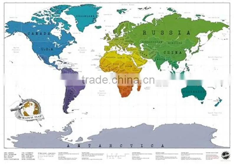 CT-483 2016 Creative Fashion New Design Hard Paper World Map for Travel Decorative World Map