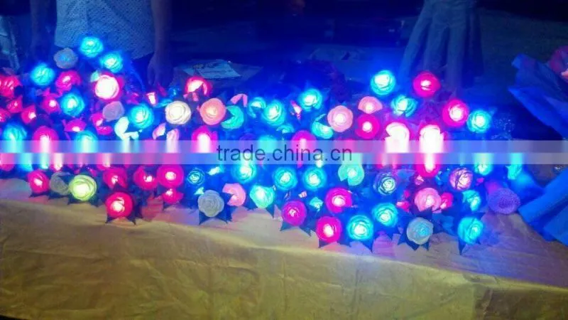 Fantastic artificial rose led flowers outdoor decoration artificial led flower