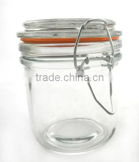 ZIBO wholesale round glass jar with lock lid