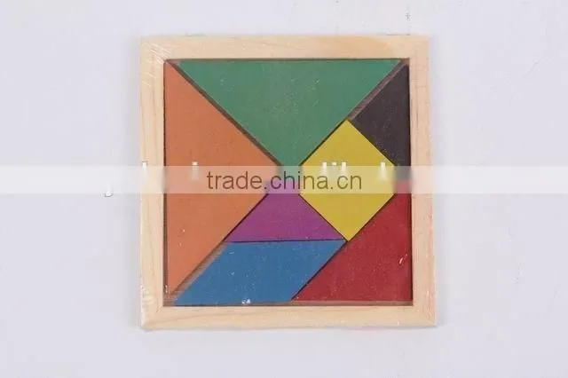 Educational Toy Colorful Wooden Jigsaw Puzzles/tangram puzzle/seven-piece puzzle toy for children