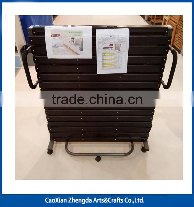 Folding Metal Single Bed With Wheels