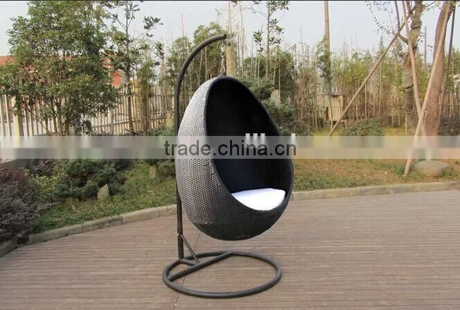 Patio Rattan Hanging Egg Chair & Stand