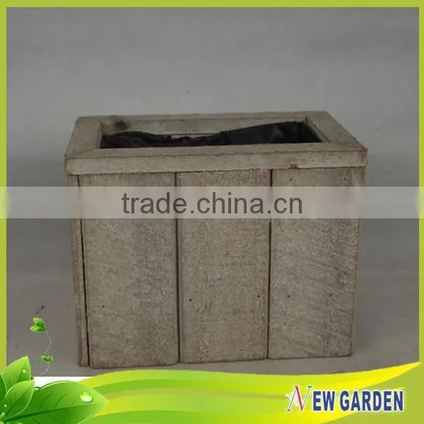 Eco-friendly Retangle Wooden planter ,Handmade Slat Wood Basket