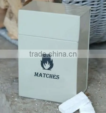 Metal match box/fireplace accessory