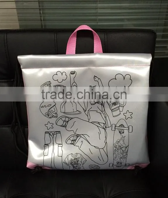 Animation style DIY schoolbag graffiti hand bag children backpack Hand bag