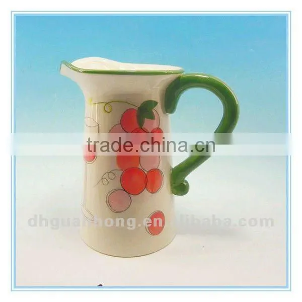 USA hot sale huge yellow DeHua ceramic water pitcher with handle