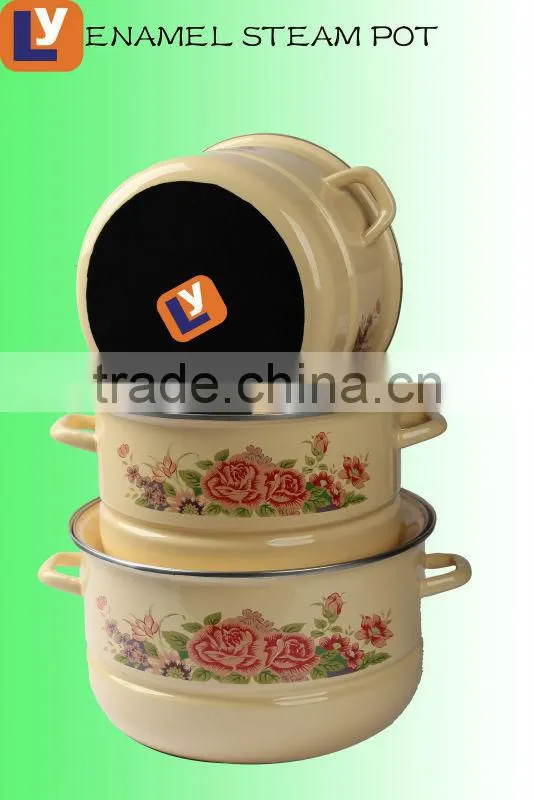 4pcs 26-30-34-40 cm enamel steam pot