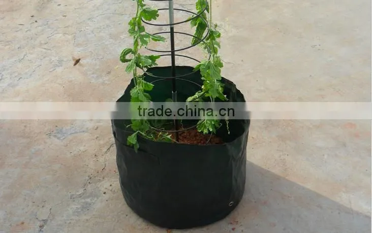 Eco-friendly round plastic 5 gallen grow bag with studdle