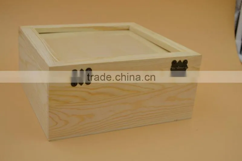 unfinish photo frame wood box wooden treasure chest frame box