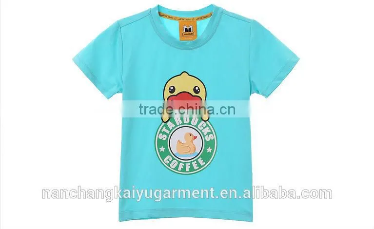 Wholesale Boy kids funny cartoon printed organic cotton T shirt