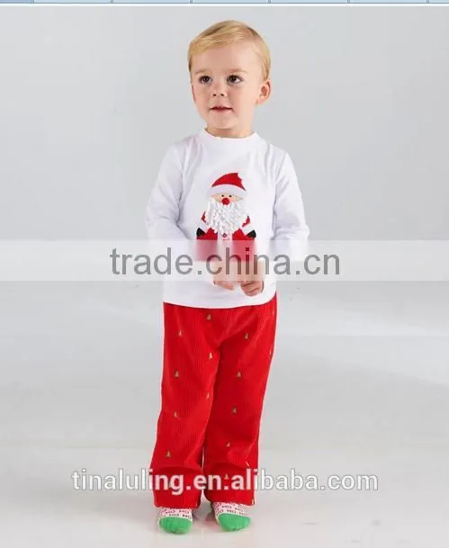 Fashion Lovely and Cute Santa Claus Pattern Clothing sets for girls Childrens boutique clothes