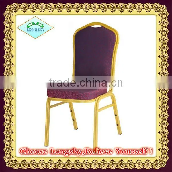 Hot-Sell Cheap Classic Design Old Fashion cushioned aluminium Banquet Stacking Chairs