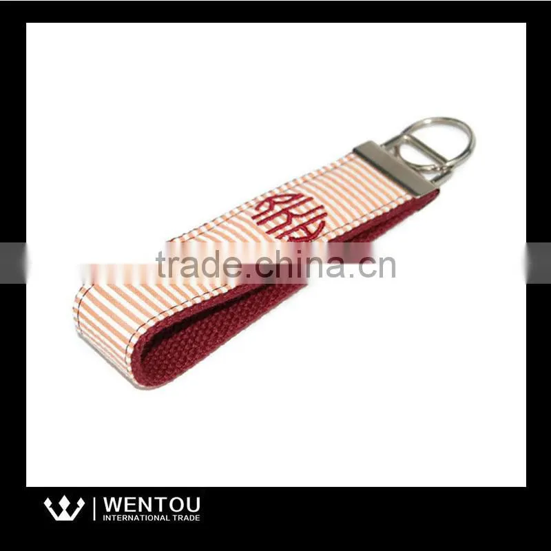 Hot Selling Monogram Webbing Seersucker Key Fob