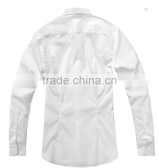 2016 men's slim fit long sleeve white wedding dress tuxedo shirt
