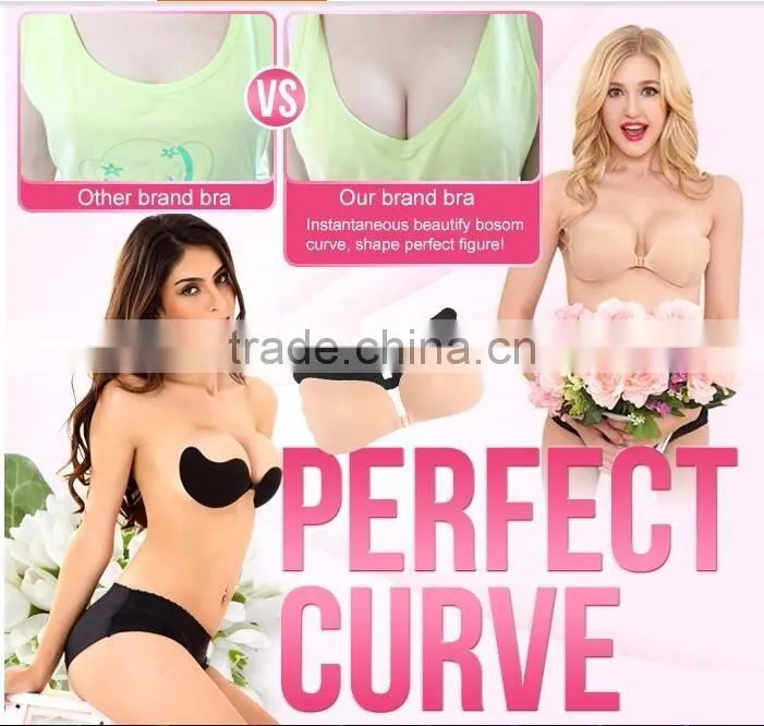 Adhesive cloth Bra with drawstring Push up Deep V Cleavage maker strapless bra miracle cleavage bra perfect curve
